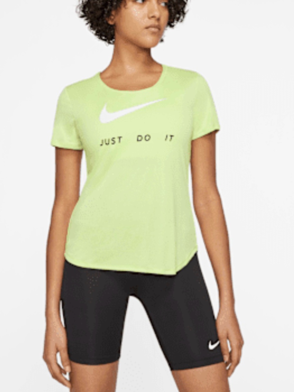 Nike Women's 'Just Do It' Short Sleeve Tee - Lime Green
